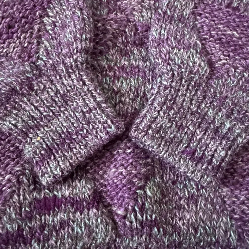 Vintage Paititi Woolens Sweater Womens L Purple 100% Wool Chunky Knit Alaska